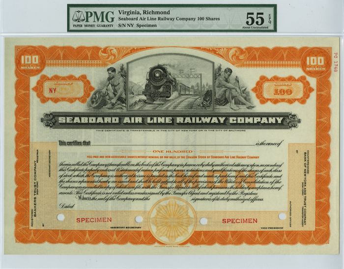 Seaboard Air Line Railway - Railroad Stock Certificate